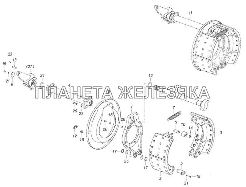 6520-3502011-12 Тормоз задний КамАЗ-6460 (Евро 4)