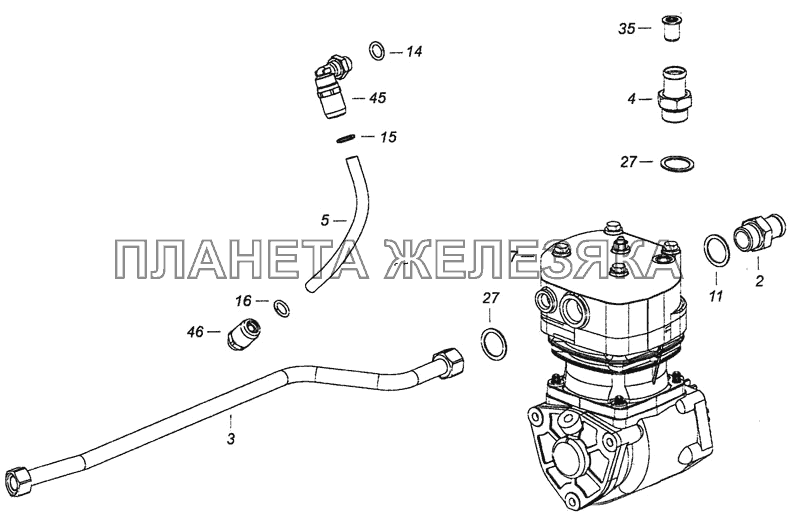 7406.3509003-05 Установка компрессора КамАЗ-6460 (Евро 4)