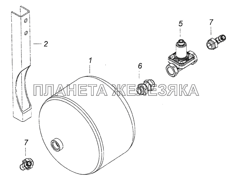 6460-3513009-07 Ресивер с фитингами КамАЗ-6460 (Евро 4)