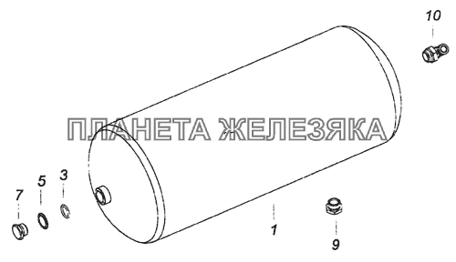 6460-3513010-01 Ресивер с фитингами КамАЗ-6460 (Евро 4)