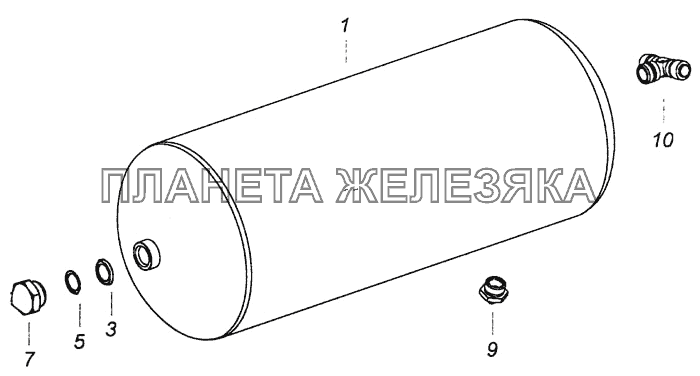 65115-3513010-04 Ресивер с фитингами КамАЗ-6460 (Евро 4)