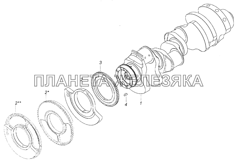 740.50-1005008 Коленчатый вал КамАЗ-6460 (Евро 4)