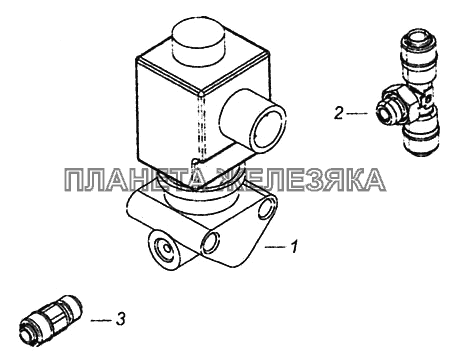 6460-3570009 Клапан электромагнитный с фитингами КамАЗ-6460 (Евро 4)