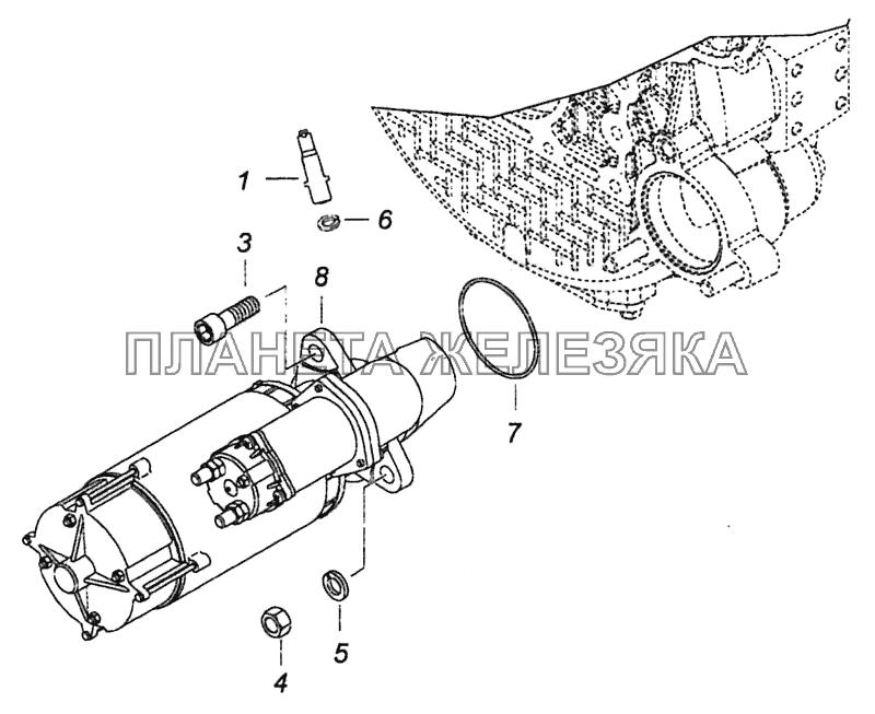 740.60-3708005 Установка стартера и фиксатора КамАЗ-6460 (Евро 4)