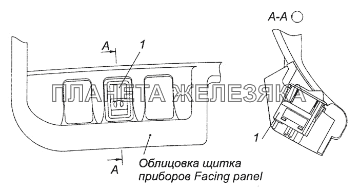 65115-3710007 Установка выключателя ЭФУ КамАЗ-6460 (Евро 4)