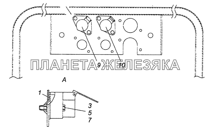 6460-3723003-10 Установка розеток прицепа КамАЗ-6460 (Евро 4)