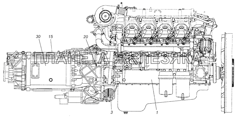 740.73-1000304 Агрегат силовой 740.73-400 КамАЗ-6460 (Евро 4)