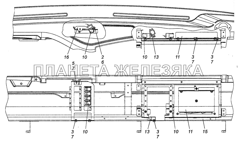 5308-3747005 Установка реле и блока управления электрооборудованием КамАЗ-6460 (Евро 4)