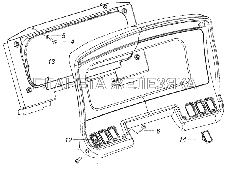 5308-3805001 Установка щитка приборов КамАЗ-6460 (Евро 4)