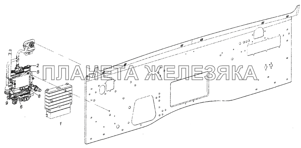 43253-4000220-10 АБС. Расположение на кабине КамАЗ-6460 (Евро 4)