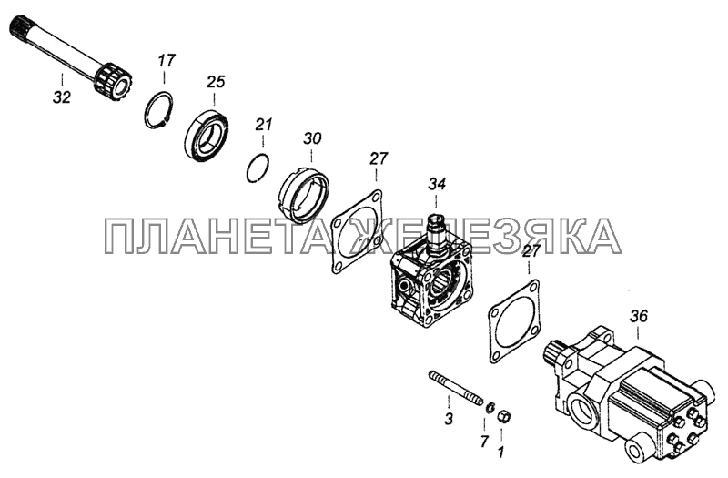 6520-4202005 Установка коробки отбора мощности КамАЗ-6460 (Евро 4)