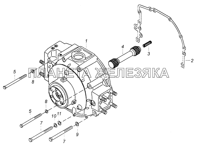 740.70-1005200 Установка привода отбора мощности переднего КамАЗ-6460 (Евро 4)