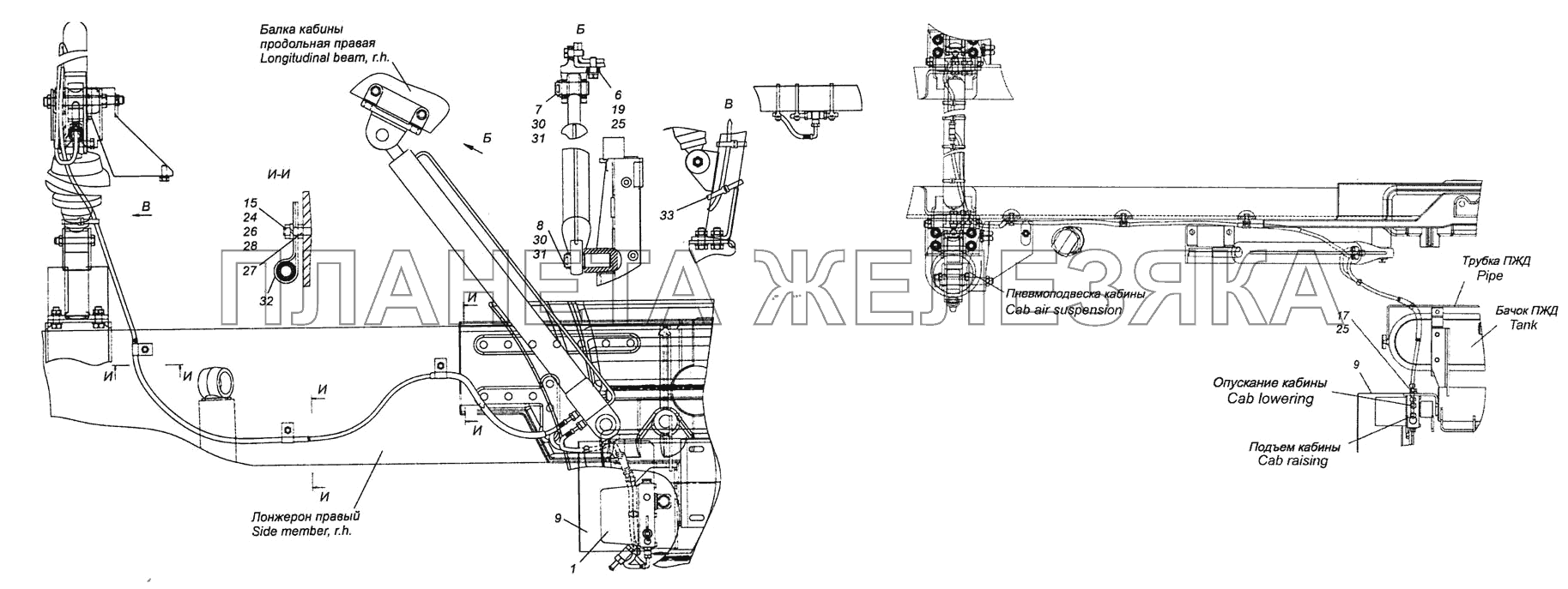 65225-5000014-87 Кабина с дверями окрашенная КамАЗ-6460 (Евро 4)