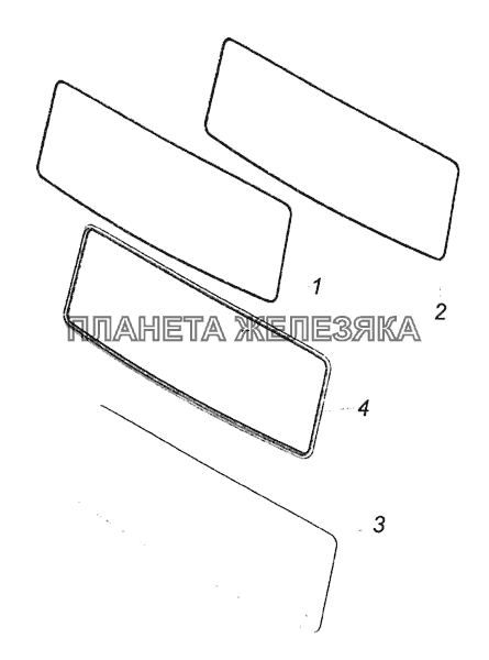 65115-5206005 Установка ветровых стекол КамАЗ-6460 (Евро 4)