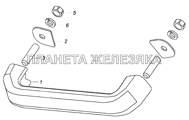 53205-5310001 Установка ручки передка КамАЗ-6460 (Евро 4)