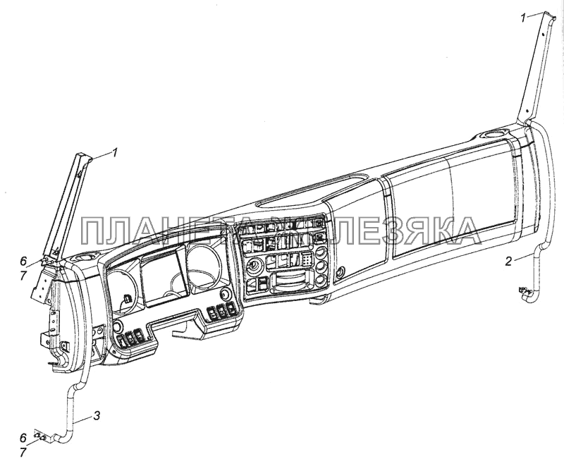 6522-5325160 Установка поручней панели приборов и облицовок стоек КамАЗ-6460 (Евро 4)