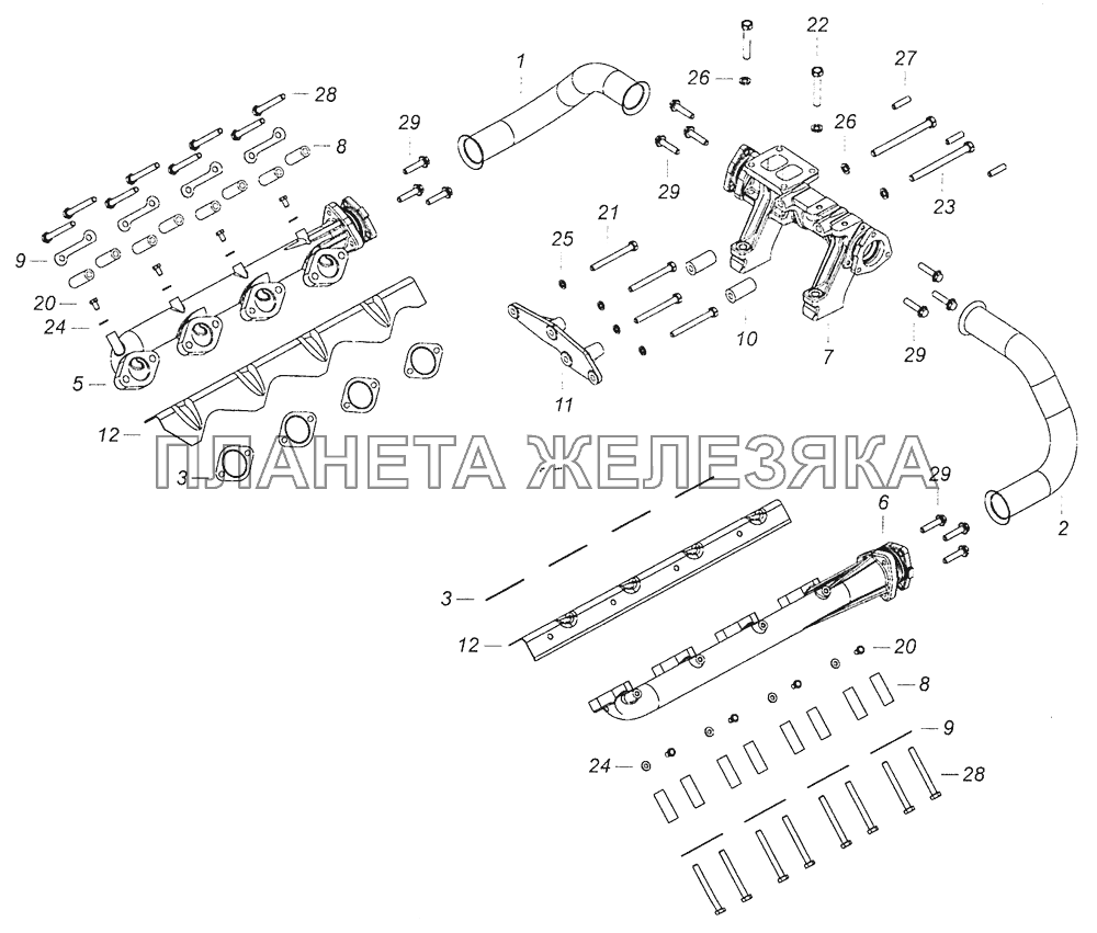 740.74-1008000 Установка газопровода КамАЗ-6460 (Евро 4)