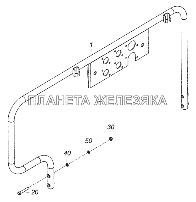 5460-8404522-20 Установка поручня КамАЗ-6460 (Евро 4)