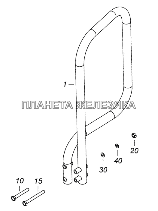 5460-8404522-30 Установка поручня КамАЗ-6460 (Евро 4)