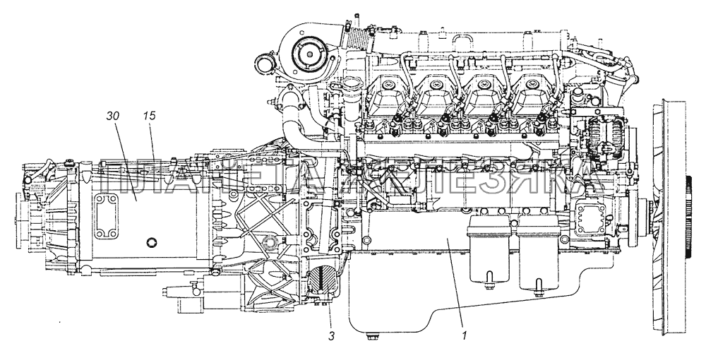 740.74-1000300-24 Агрегат силовой 740.74-420 КамАЗ-6460 (Евро 4)