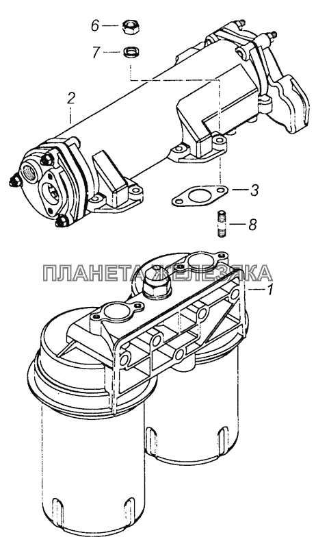 740.90-1012006 Фильтр масляный с теплообменником КамАЗ-6460 (Евро 4)