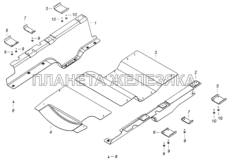 6520-1080010-20 Капотирование нижнее моторного отсека КамАЗ-6460 (Евро 4)