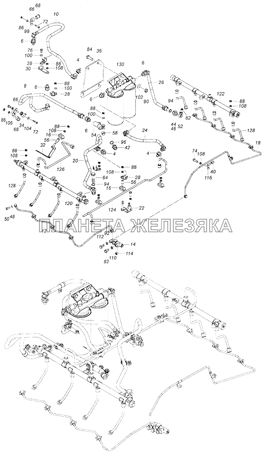 740.70-1104000 Установка топливопроводов КамАЗ-6460 (Евро 4)