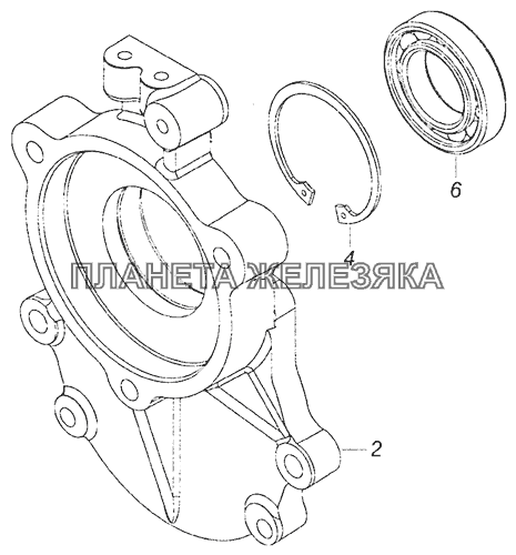 740.90-1111020 Крышка редуктора привода ТНВД с подшипником КамАЗ-6460 (Евро 4)