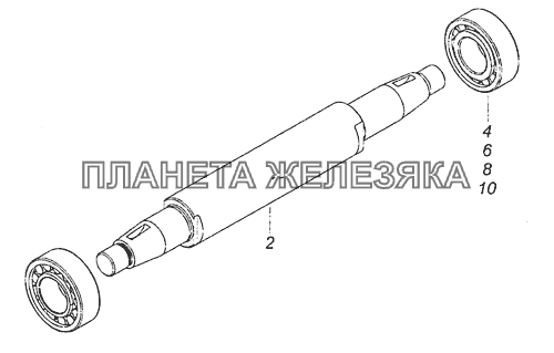 740.90-1111030-10 Вал редуктора привода ТНВД с подшипниками КамАЗ-6460 (Евро 4)