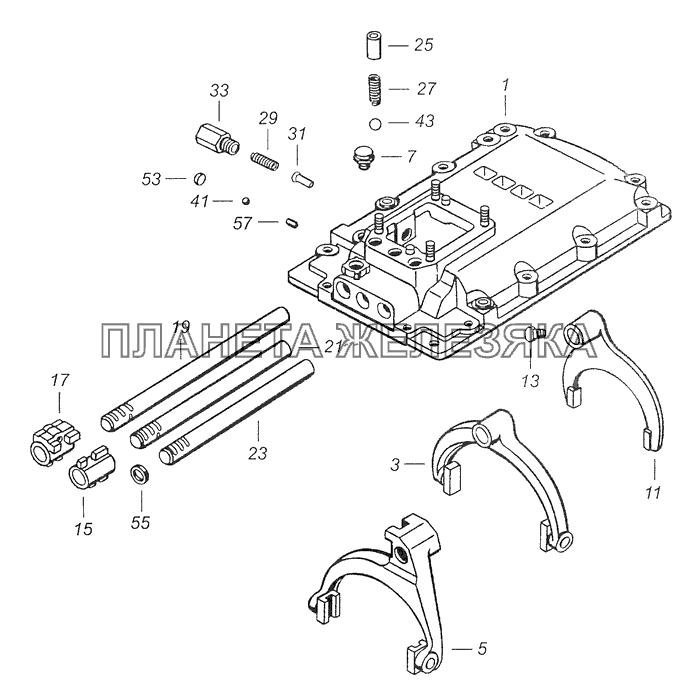 14.1702010 Механизм переключения передач КамАЗ-65111 (Евро 4)