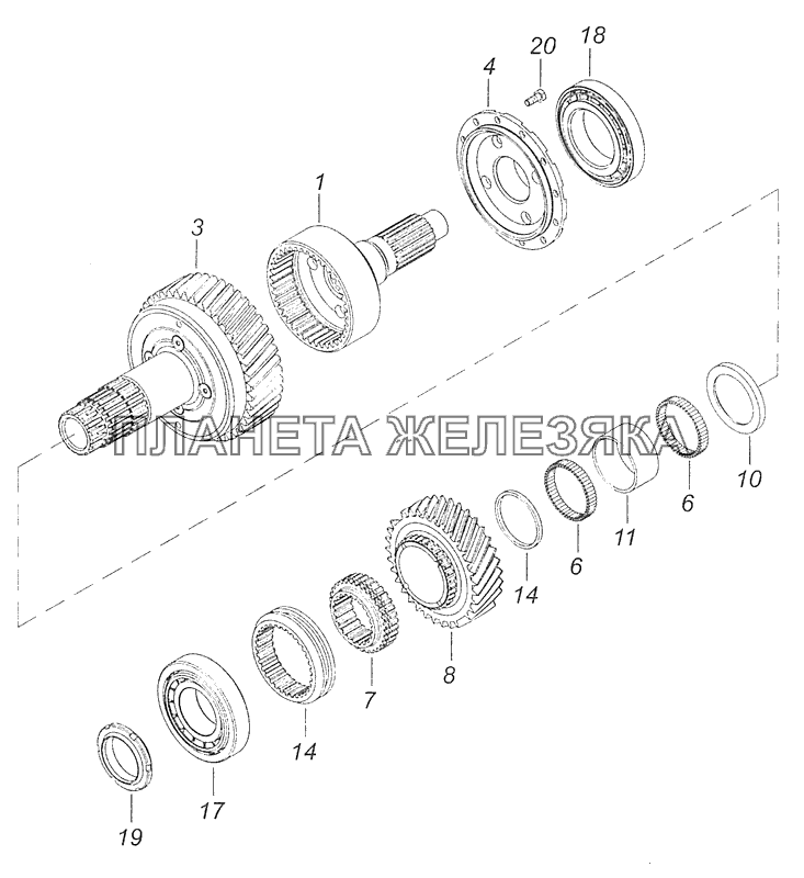 65111-1802150-10 Дифференциал раздаточной коробки - Transfer case differential КамАЗ-65111 (Евро 4)