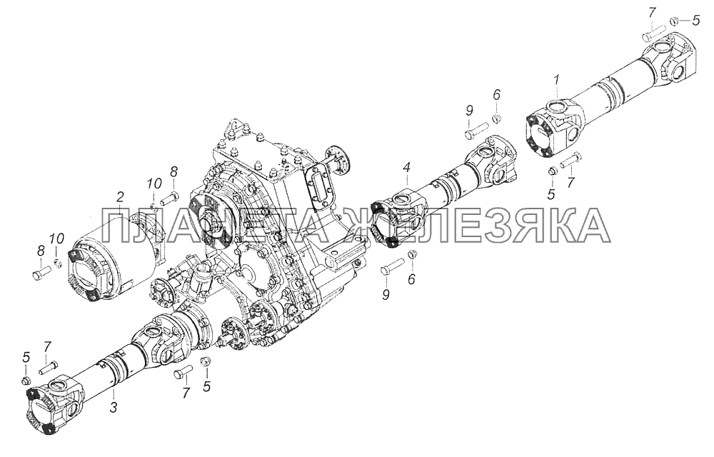 5350-2200001-10 Установка карданных валов КамАЗ-65111 (Евро 4) 5350-2200001-10 Установка карданных валов КамАЗ-65111 (Евро 4)