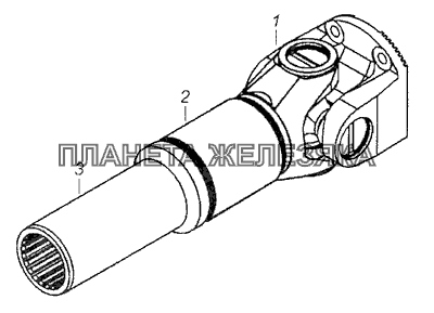 53205-2201017-10 Вал карданный с шарниром КамАЗ-65111 (Евро 4)