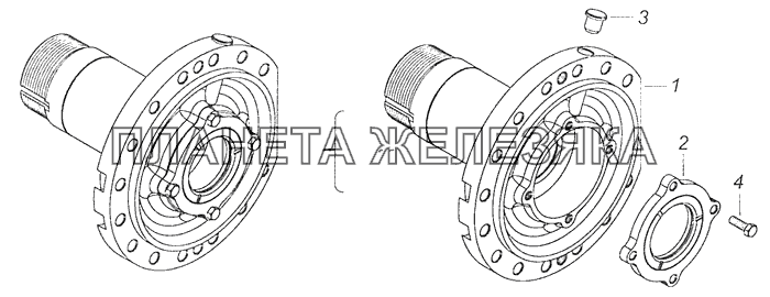 53228-2304081 Цапфа поворотного кулака левая КамАЗ-65111 (Евро 4)