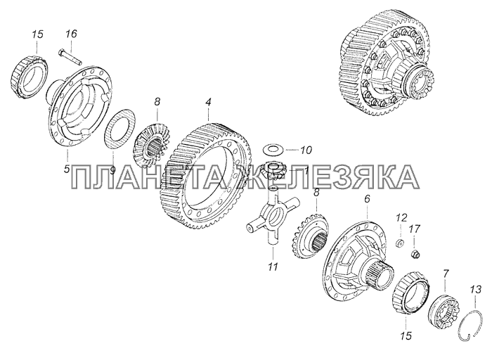 65115-2403011-60 Дифференциал заднего моста КамАЗ-65111 (Евро 4)