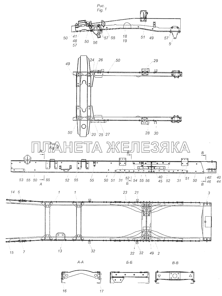 65111-2800010-51 Рама КамАЗ-65111 (Евро 4)