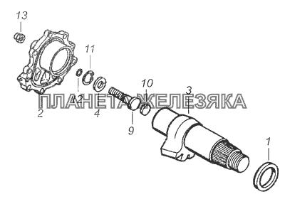 4310-3401063 Вал сошки с крышкой КамАЗ-65111 (Евро 4)