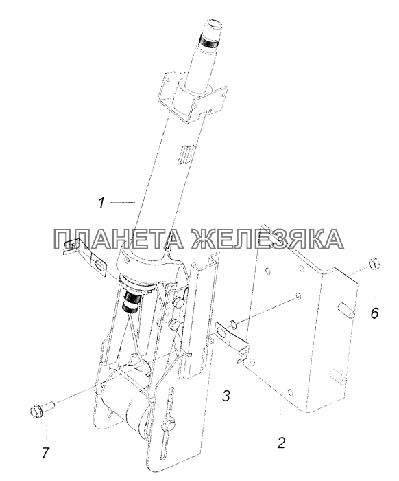 6520-3444075-19 Колонка рулевого управления с кронштейном КамАЗ-65111 (Евро 4)