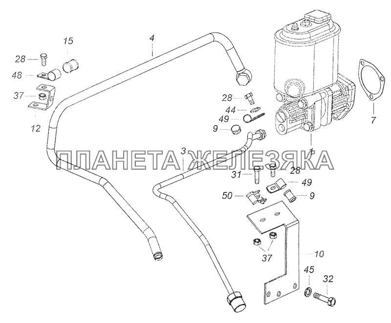 4310-3407005 Установка насоса рулевого усилителя КамАЗ-65111 (Евро 4)