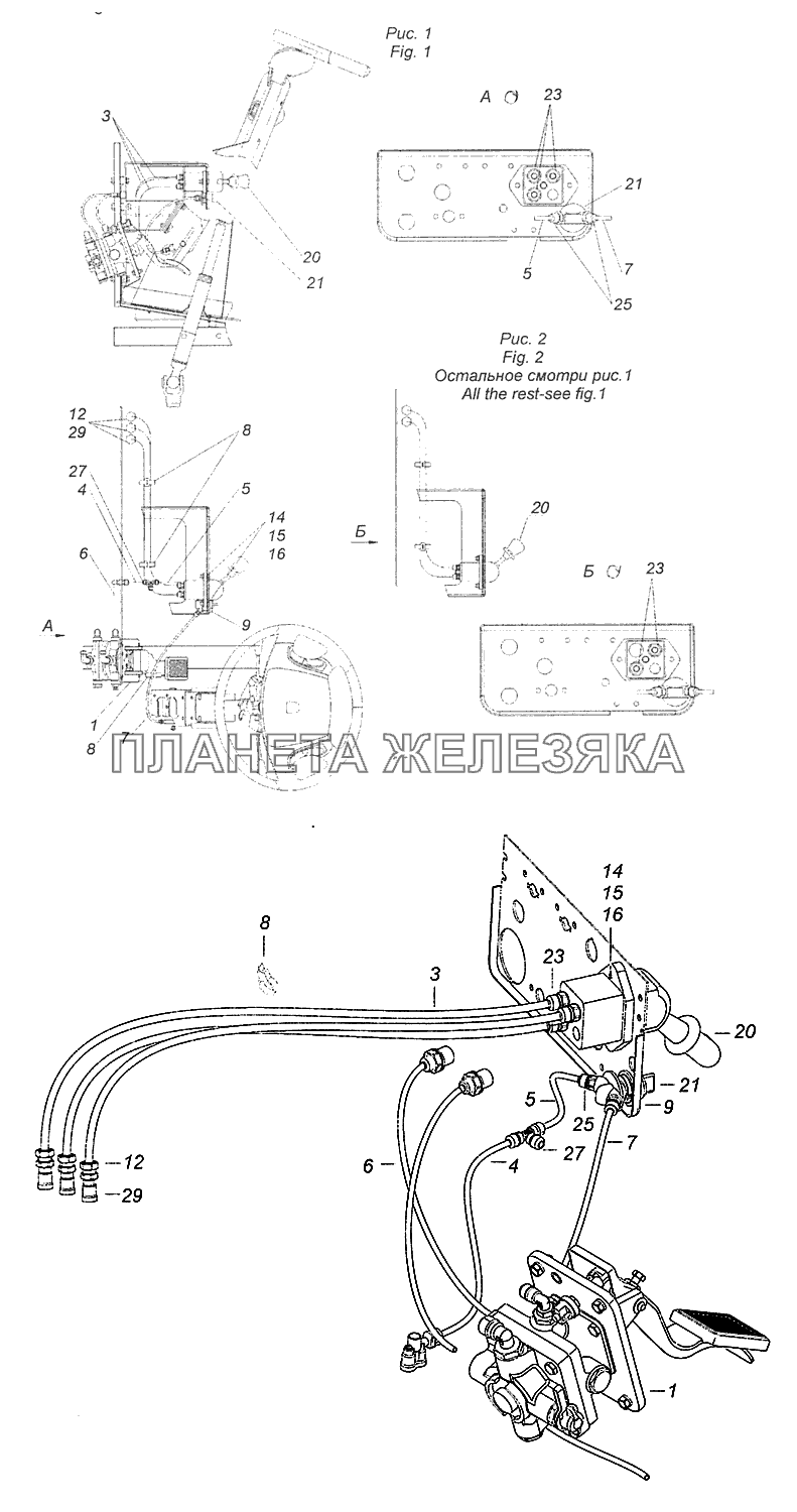 5460-3500080-05 Установка пневмопривода в кабине КамАЗ-65111 (Евро 4)