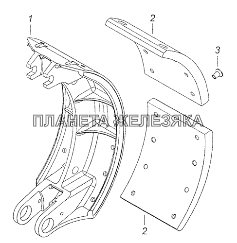 53229-3501090-40 Колодка тормоза с накладками КамАЗ-65111 (Евро 4)