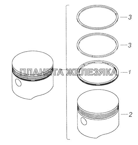 53205-3509154 Поршень в сборе КамАЗ-65111 (Евро 4)