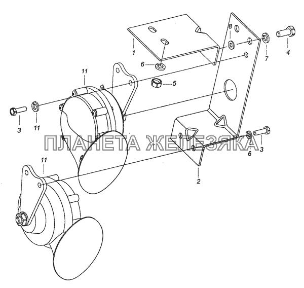 5320-3721001-10 Установка звуковых электрических сигналов КамАЗ-65111 (Евро 4)