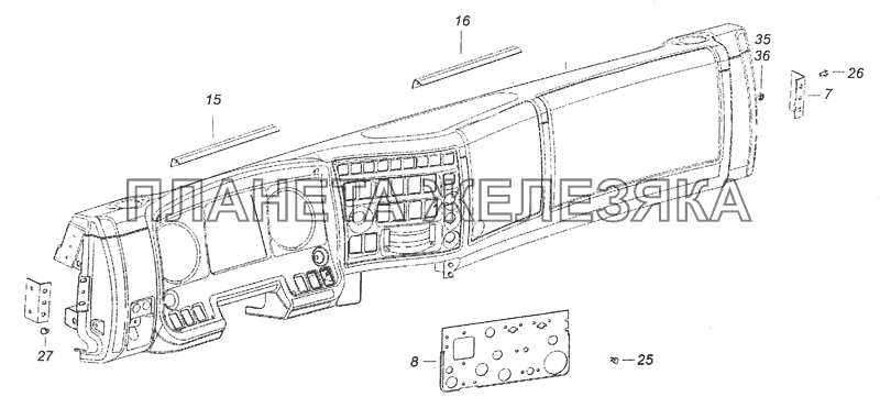 6560-5300023-10 Установка панели приборов КамАЗ-65111 (Евро 4)
