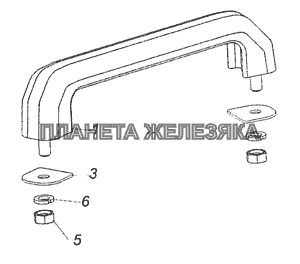 53205-5310001 Установка ручки передка КамАЗ-65111 (Евро 4)