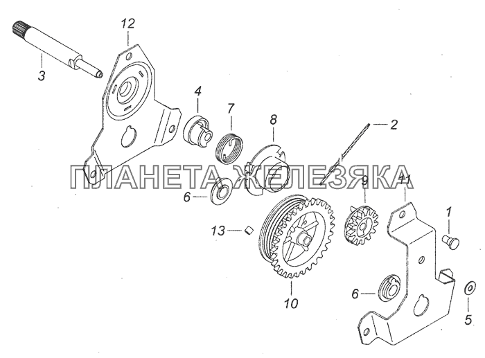 53205-6104030 Механизм стеклоподъемника двери КамАЗ-65111 (Евро 4)