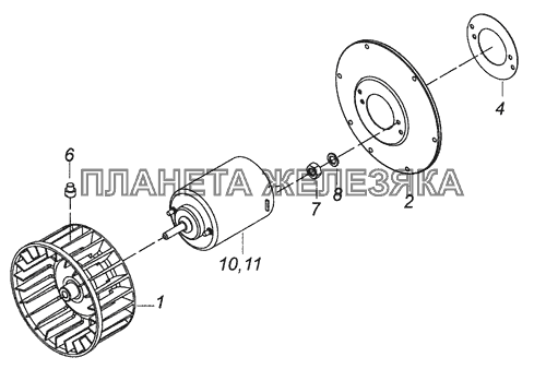 5320-8118069 Колесо рабочее с электродвигателем КамАЗ-65111 (Евро 4)