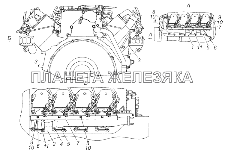 740.60-1008000-10 Установка газопровода КамАЗ-65111 (Евро 4)