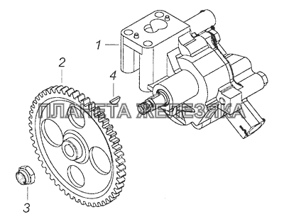 740.60-1011010 Масляный насос с шестерней КамАЗ-65111 (Евро 4)