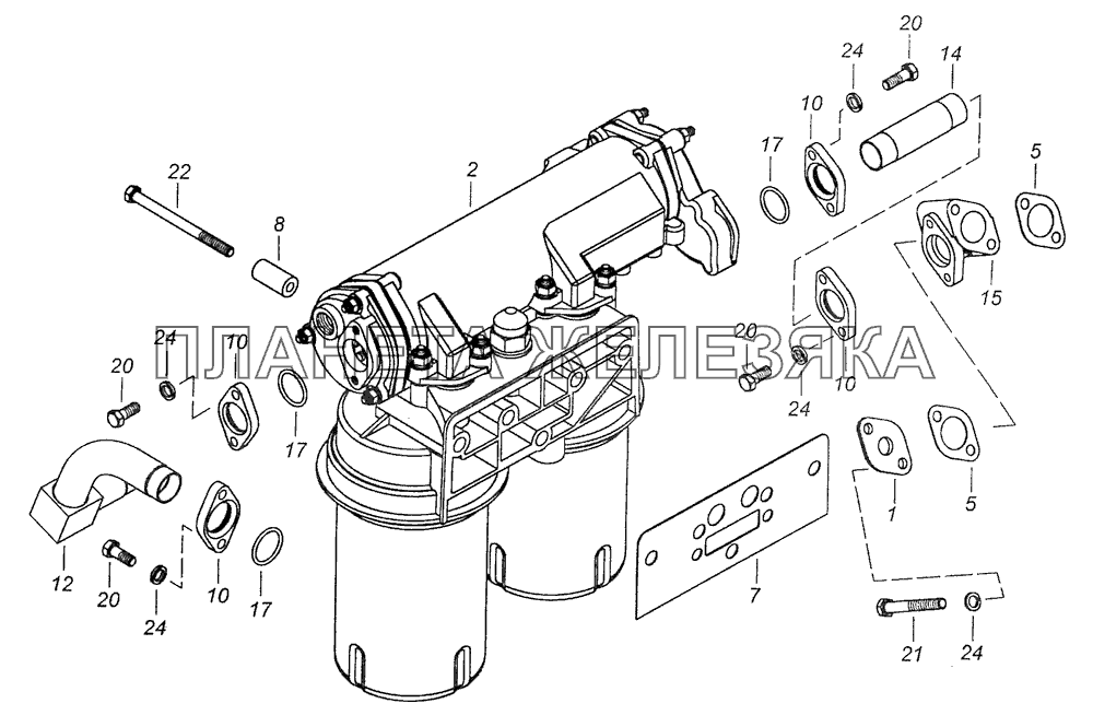 740.90-1012001 Установка фильтра и теплообменника КамАЗ-65111 (Евро 4)